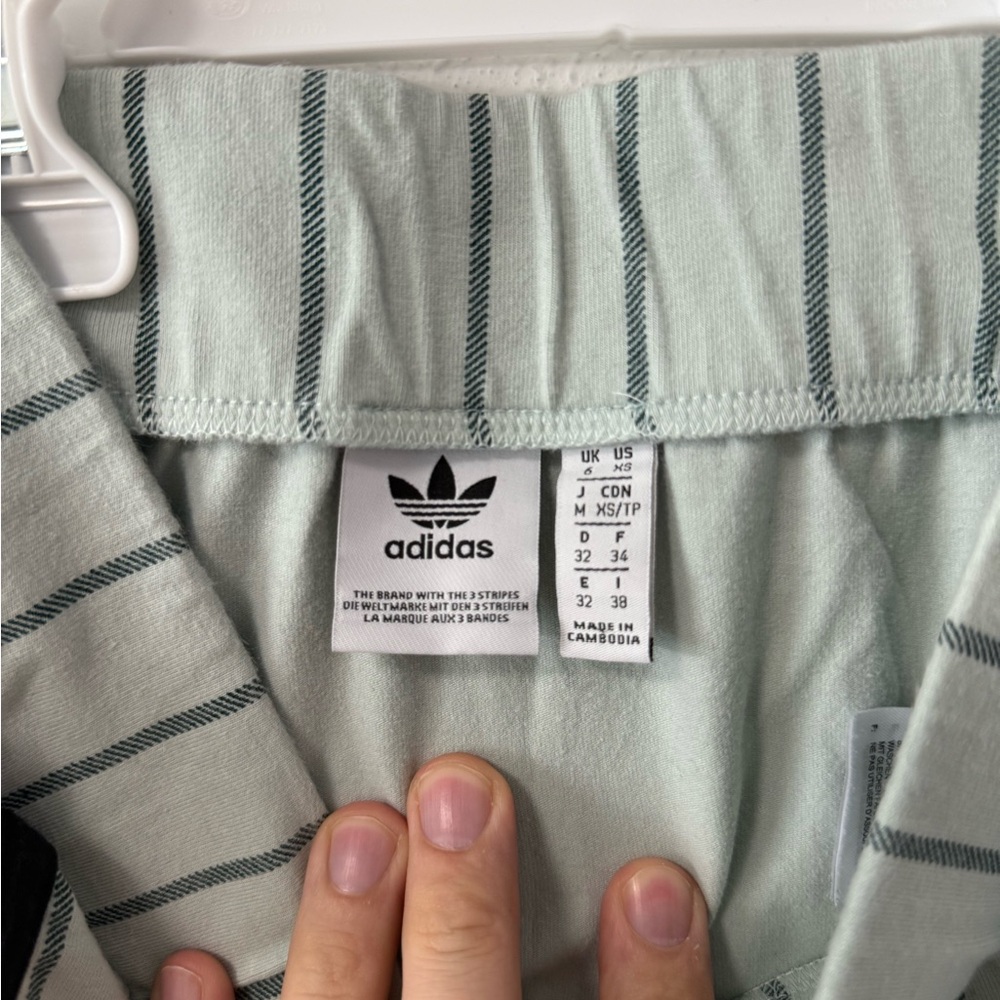 Adidas Striped Shirt in Light Green